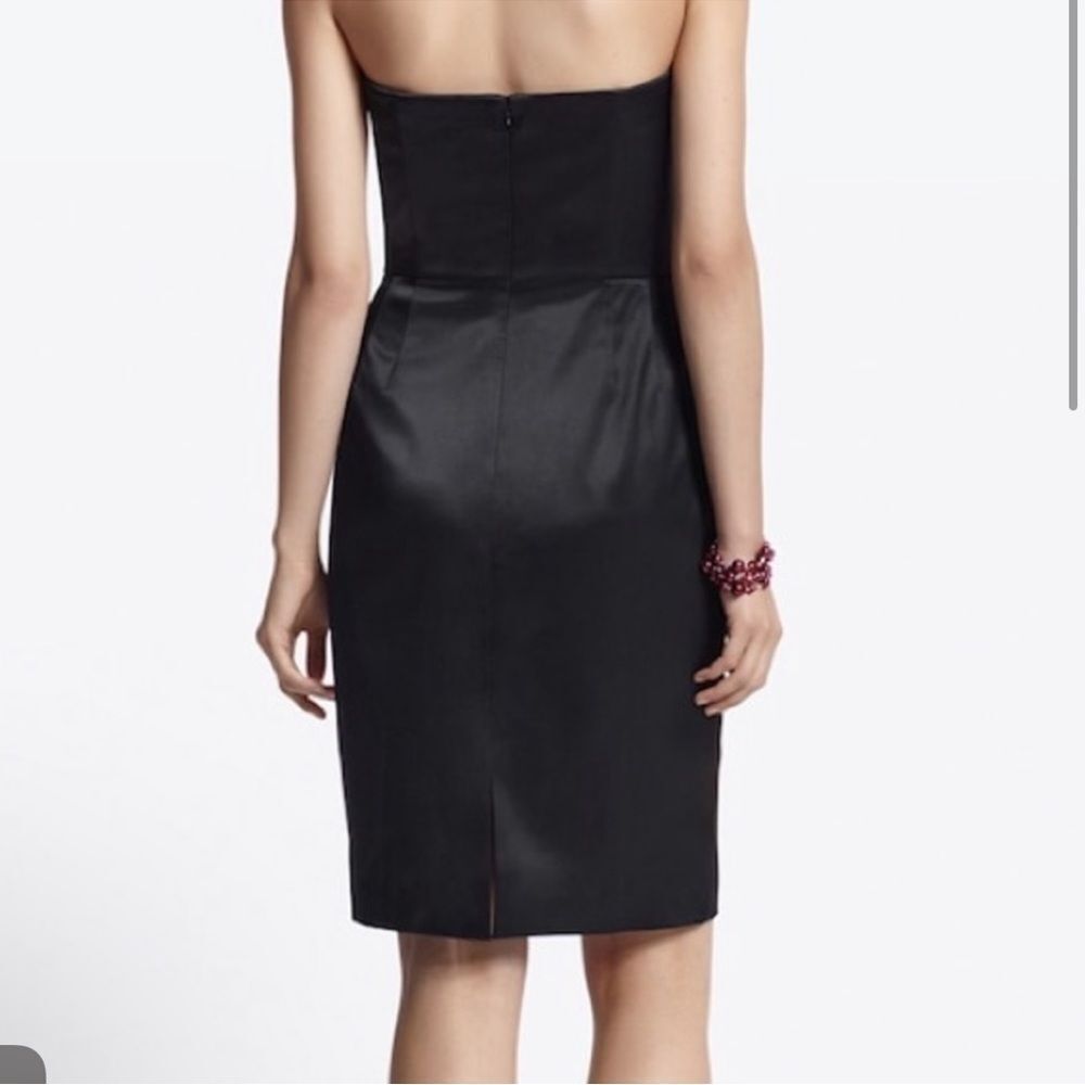 White House | Black Market siz 8 Black Satin Strapless dress EUC - Picture 2 of 13